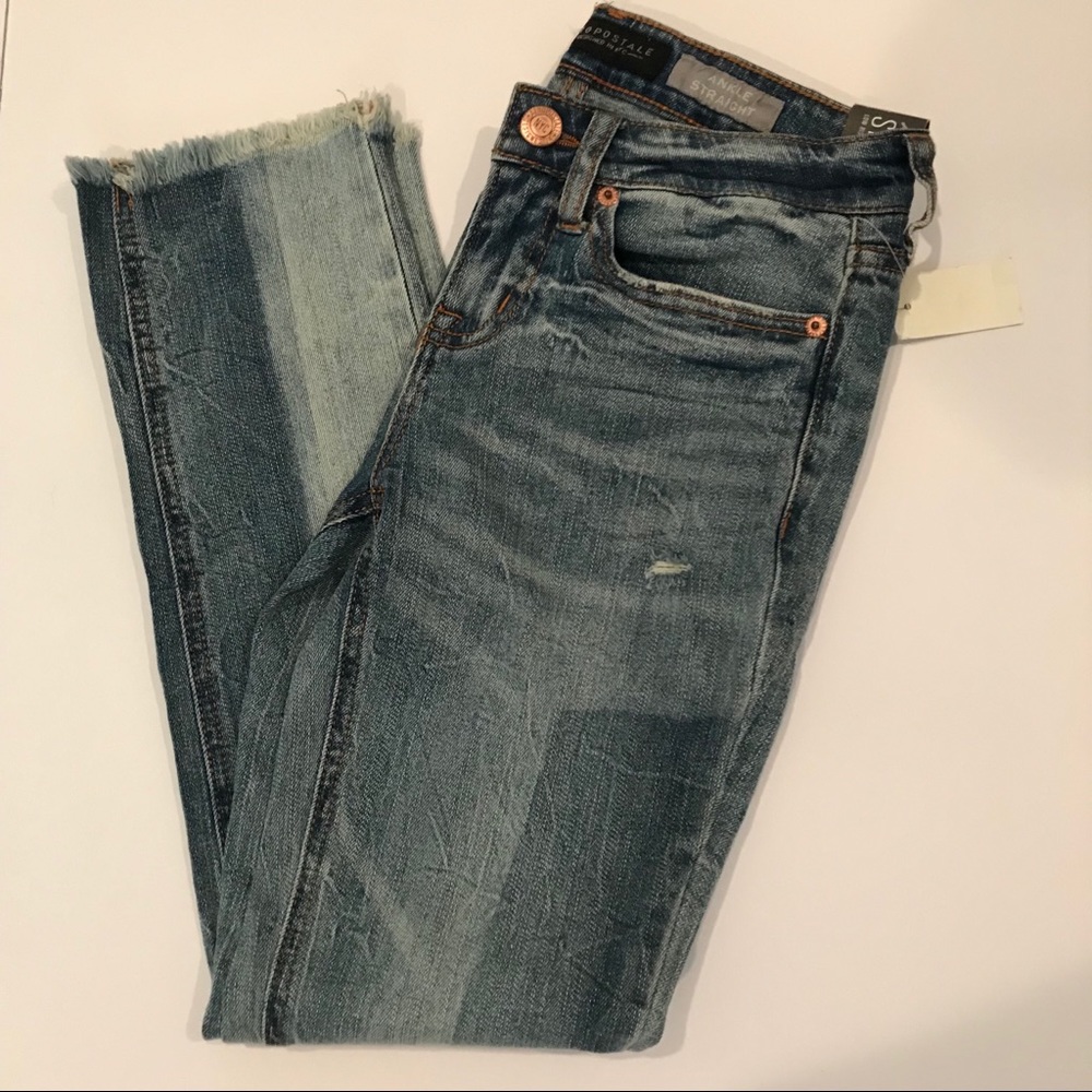 Straight Low Rise Ankle Jeans